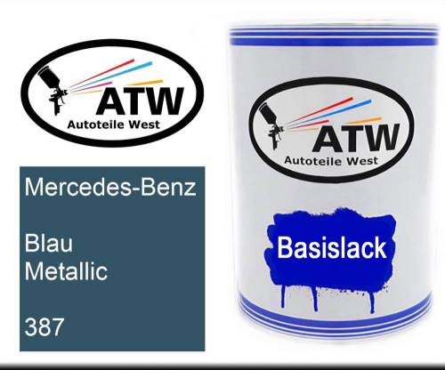 Mercedes-Benz, Blau Metallic, 387: 500ml Lackdose, von ATW Autoteile West.